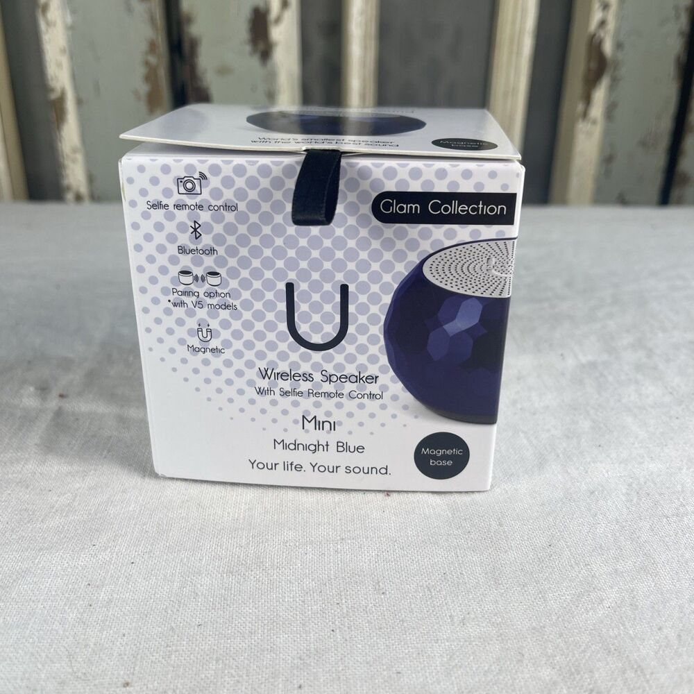 U Speakers  Micro Wireless Speaker With Selfie Remote Control Midnight Blue. NIB